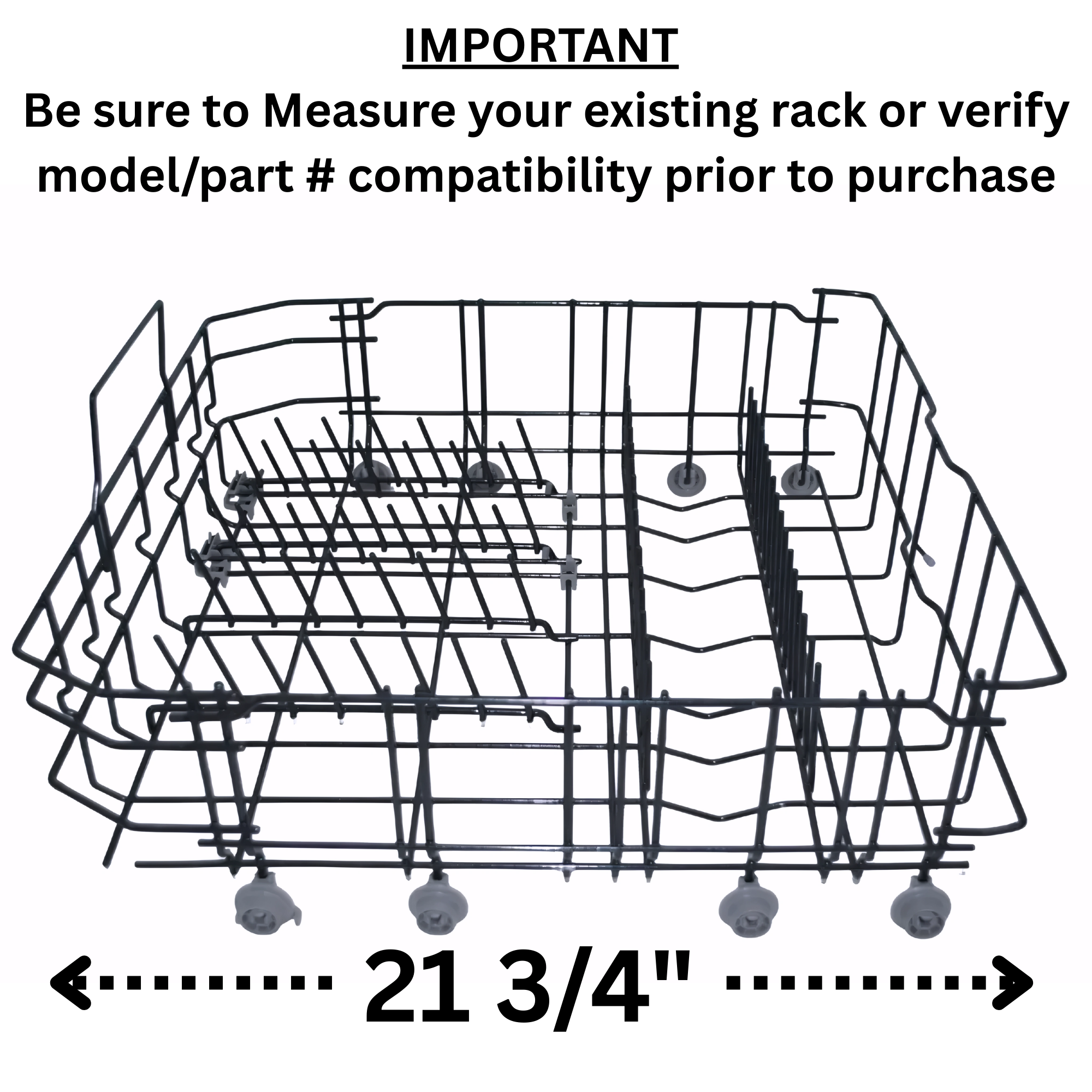 Dishwasher Lower Rack Assembly Compatible with 20007187 Crockery Basket. Made for Thermador. Fits Specific Models Only. 21.5" Deep