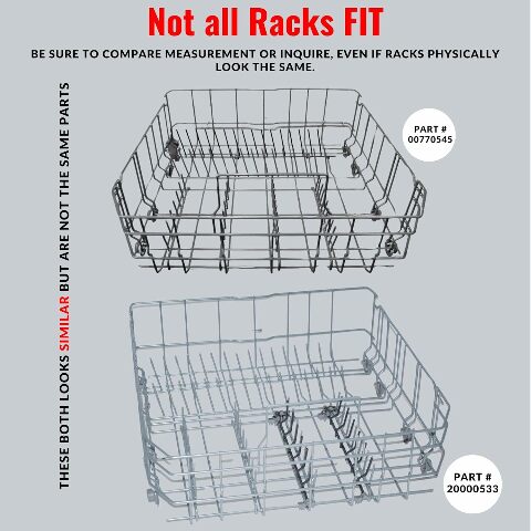 NEW 20000533 Bosch Lower Dishwasher Rack Complete +Wheels OEM Dishrack AP6894232