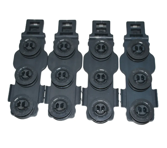 WD12X22801 NEW GE Dishwasher Upper Rack Roller 3 wheel (set of 4) + Locking Clip